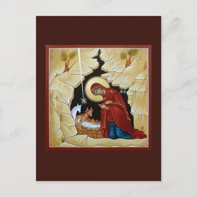 Natividad de la tarjeta de oración de Cristo (Anverso)