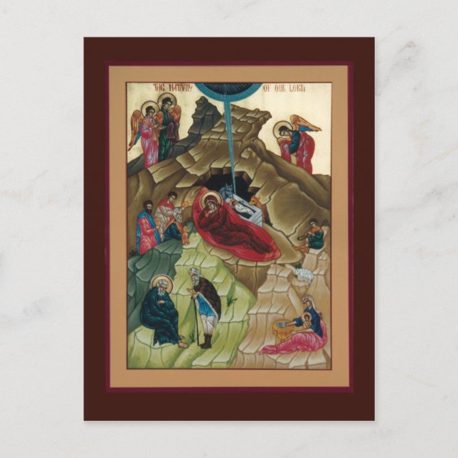 Natividad de la tarjeta de oración de Cristo (Anverso)