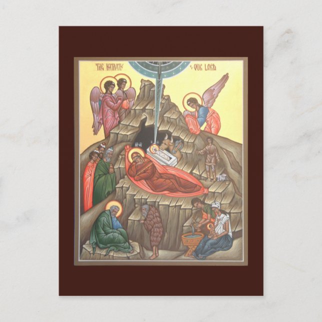 Natividad de la tarjeta de oración de Cristo (Anverso)