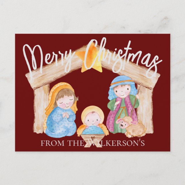 Natividad de las cutáneo acuarela Navidad en Borgo (Anverso)