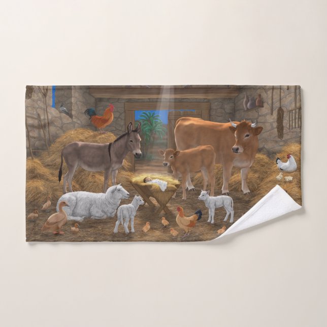 Natividad de los Navidades de la Santa Noche (Toalla de mano)