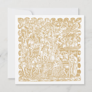 Natividad de Navidad Era del Renacimiento Xilograf