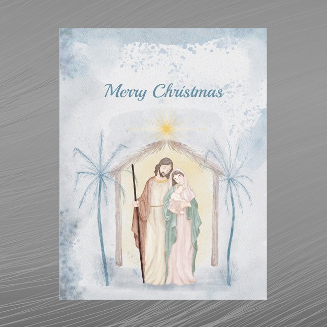 Natividad de Navidad Palmeras Acuarela (Subido por el creador)
