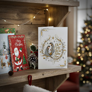 Natividad de plata y oro personalizada de Navidad