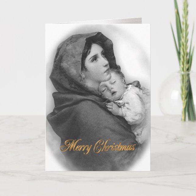 Natividad del navidad la tarjeta religiosa de (Anverso)