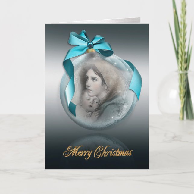Natividad del navidad la tarjeta religiosa de (Anverso)