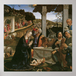 Natividad - Impresión de lienzo de Domenico Ghirla