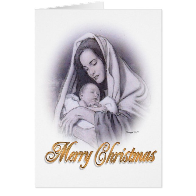 Natividad navidad Madonna y tarjeta infantil (Frente)