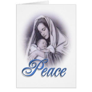 Natividad navidad Madonna y tarjeta infantil