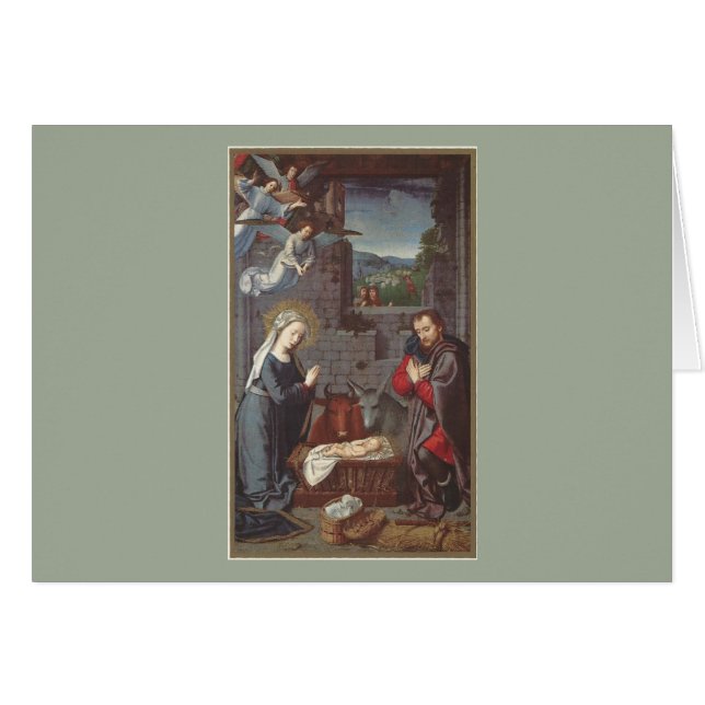 Natividad navideña vintage (Anverso (Horizontal))