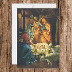 Natividad navideña vintage, el niño Jesús en el pe