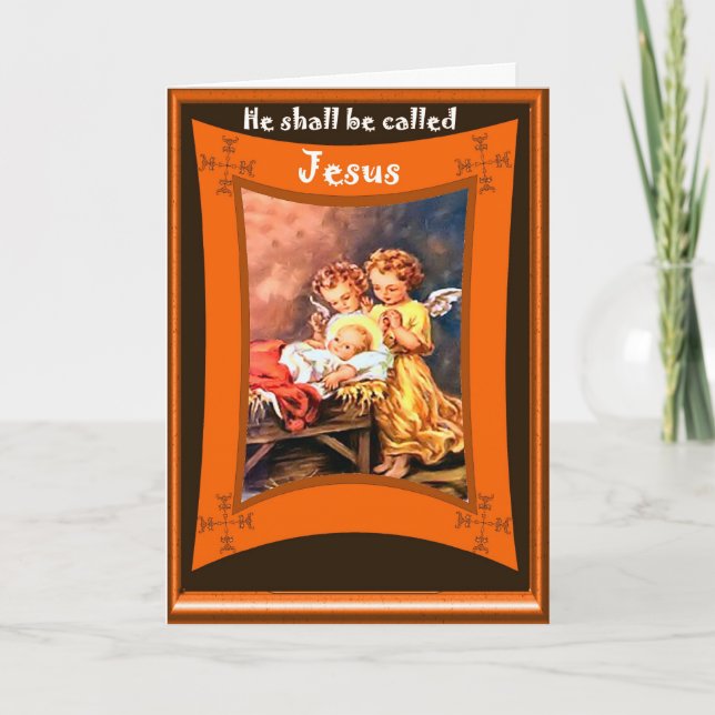 Natividad, tarjeta de Navidad religiosa (Anverso)