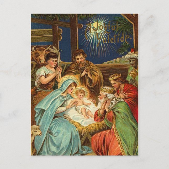 Natividad vintage Postales religiosas (Anverso)