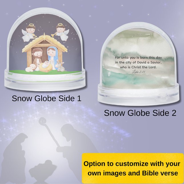 Nativity with Luke 2:11 Bible Verse (Nativity Scene Luke 2:14 Watercolor Background)