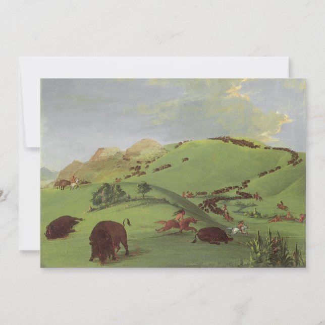 Nativos americanos vintage, Buffalo Chase de Catli (Anverso)