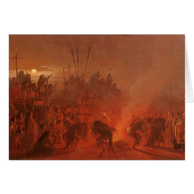 Nativos americanos vintage, danza búfala de Wimar (Anverso (Horizontal))