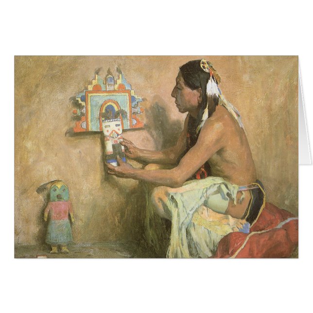 Nativos americanos vintage, Hopi Katchina por Cous (Anverso (Horizontal))