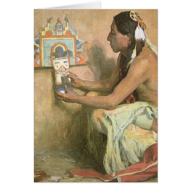 Nativos americanos vintage, Hopi Katchina por Cous (Frente)