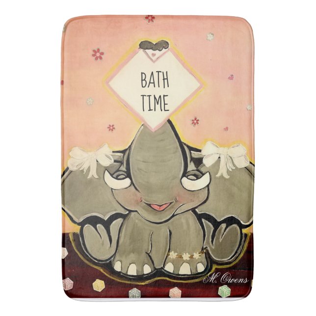Natosha, la alfombra elefante Bath Mat (Frente vertical)