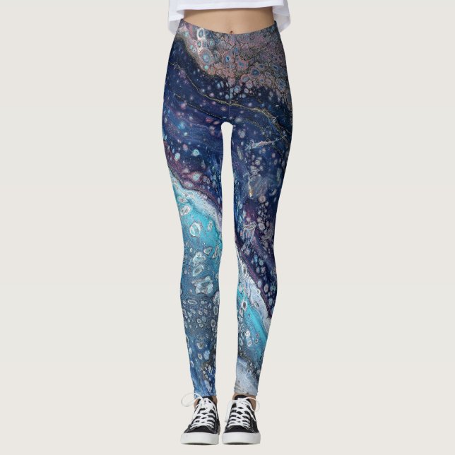 Natural Attraction 2 Blue Geode Abstract Leggings (Anverso)