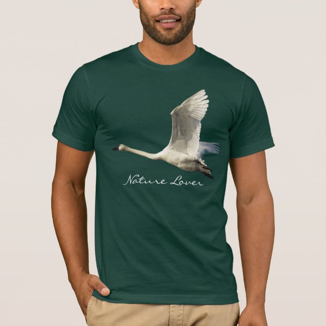 NATURALEZA AMANTE Trumpeter Camiseta Swan (Anverso)