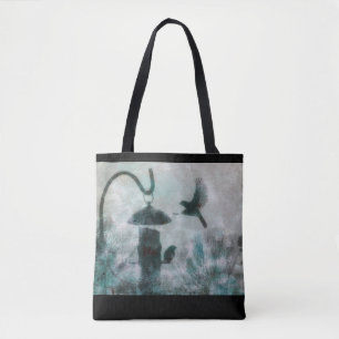 Naturaleza de los pájaros Bolsa de Tote Turquesa