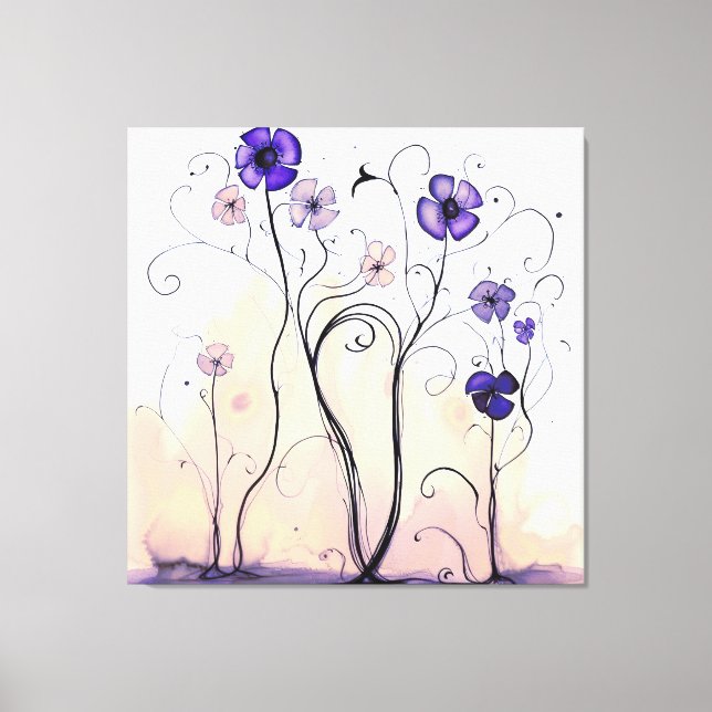 Naturaleza de Purple Meadow Flor silvestre arte fl (Anverso)