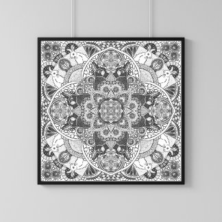 Naturaleza del conejo Mandala Imprimir arte en col