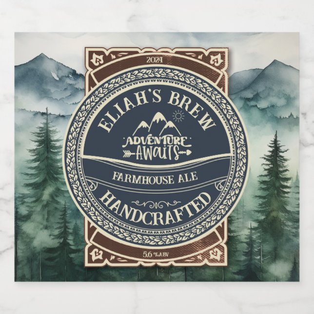 Naturaleza del personalizable Etiquetas de cerveza (Etiqueta única)