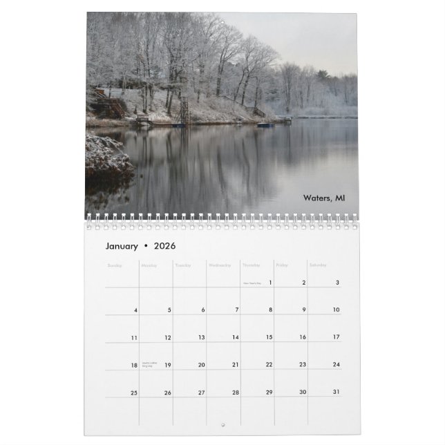 Naturaleza en el calendario de Michigan (Jan 2026)