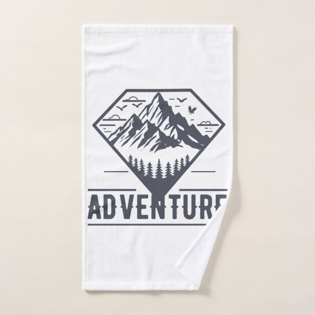 Naturaleza geométrica moderna Aventura de las mont (Toalla de mano)
