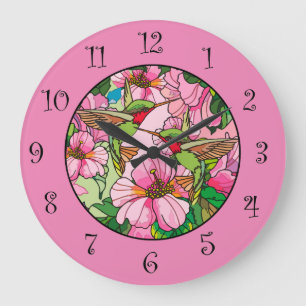 Naturaleza Hummingbird Diseño Floral Relojes deco