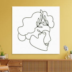 Naturaleza interior: arte de línea facial botánica