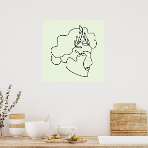 Naturaleza interior: arte de línea facial botánica