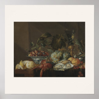 Naturaleza Muerta con Cangrejos de Heem Póster Cua