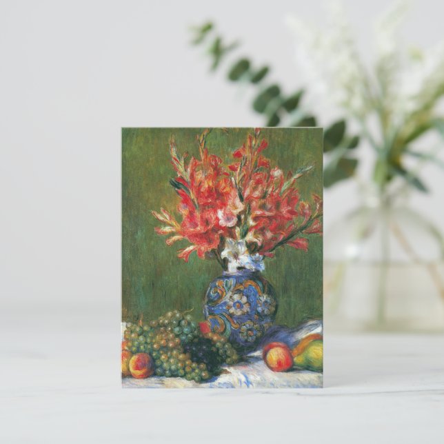 Naturaleza muerta con flores y frutas de Pierre Re (Anverso de pie)