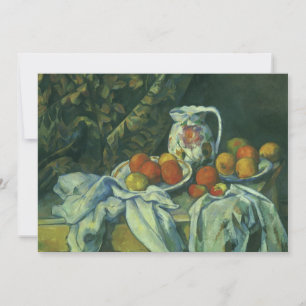 Naturaleza muerta, cortina y jarra de Paul Cezanne