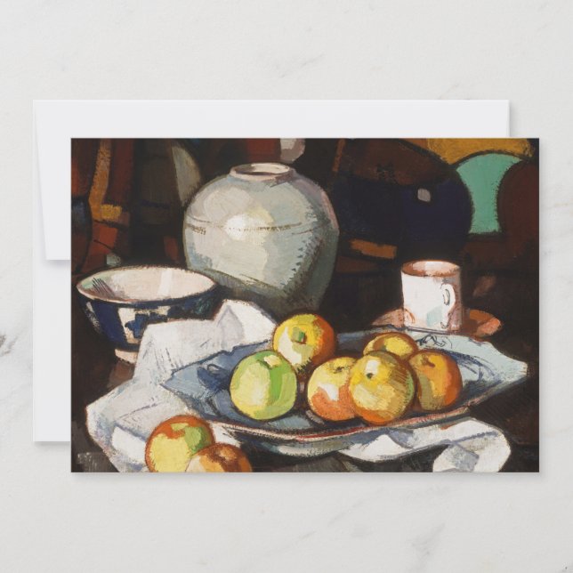 Naturaleza muerta, manzanas y frasco | Samuel John (Anverso)