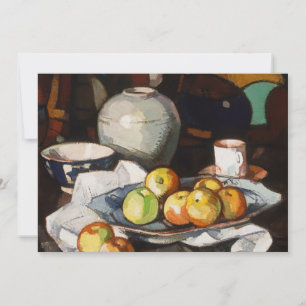 Naturaleza muerta, manzanas y frasco Samuel John