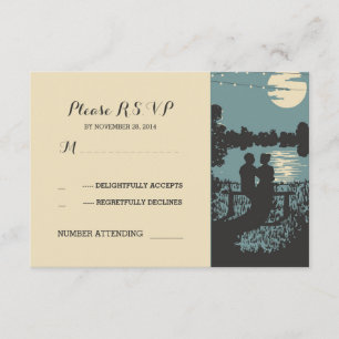 naturaleza romántica y luces de cadena boda RSVP