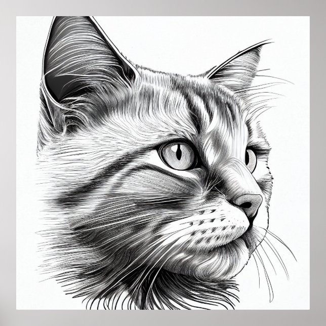 Naturaleza salvaje del gato Dibujo de arte de Ilus (Frente)