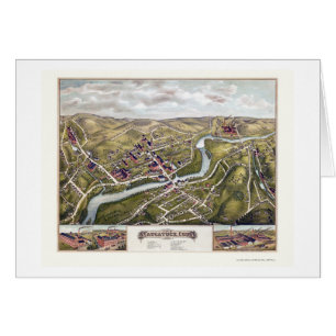Naugatuck, mapa panorámico del CT - 1877