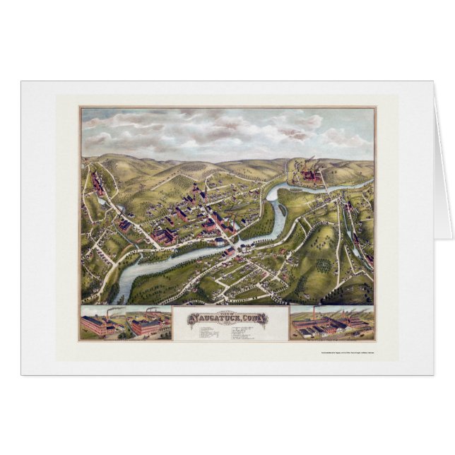 Naugatuck, mapa panorámico del CT - 1877 (Anverso (Horizontal))