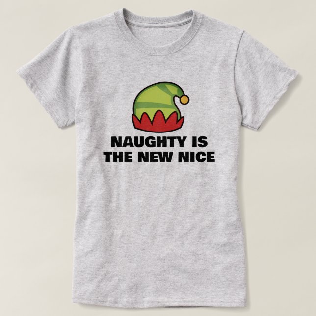 Naughty es la nueva linda y divertida camisa de el (Diseño del anverso)