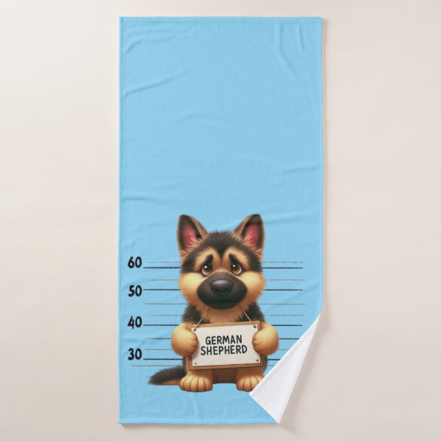 Naughty German Shepherd (Toalla de baño)
