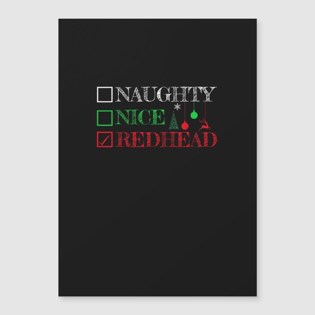 Naughty Nice Redhead Christmas Funny Holiday  (Anverso)