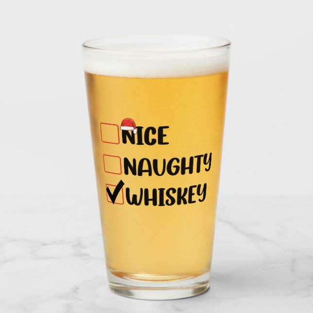 Naughty Nice Whiskey Santa Navidades List (Anverso (lleno))