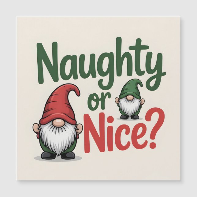 Naughty or Nice Christmas Graphic: Cute Gnomes (Anverso)