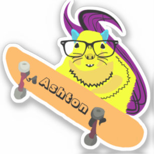 Naughty Squirrel #944 Custom Name Skate Pegatina
