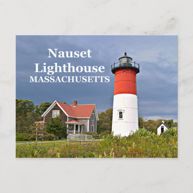 Nauset Light, Cape Cod, postal de Massachusetts (Anverso)